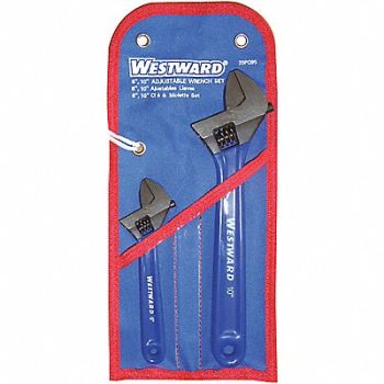 WESTWARD Adj. Wrench Set CV Steel 6 to 10, 20PG95