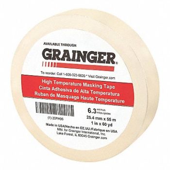 GRAINGER APPROVED Masking Tape 1 W 60 yd L Tan, 20PH96