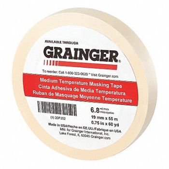 GRAINGER APPROVED Masking Tape 3/4 W 60 yd L Tan, 20PJ02
