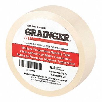 GRAINGER APPROVED Masking Tape 1 1/2 W 60 yd L Tan, 20PJ04