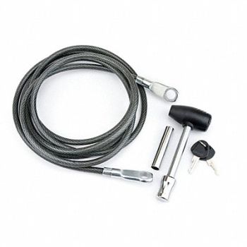 REESE Receiver Lock and Cable 12 ft Steel Bk, 20PM98