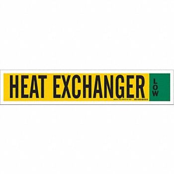 BRADY Ammonia Pipe Markers Heat Exchanger Low, 20RY12