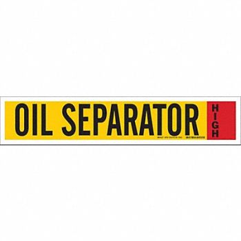 BRADY Ammonia Pipe Markers Oil Separator High, 20RY15