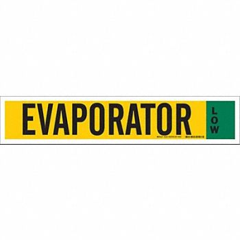BRADY Ammonia Pipe Markrs Evaporator Low 4in H, 20RY16