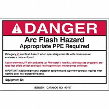BRADY Permanent Adhesive Label 4 in x 6 in PK5, 20RY50