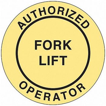 BRADY Hard Hat Emblem Labl 2in. Dia Vinyl PK4, 20RY53