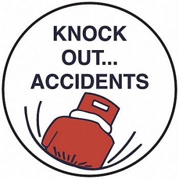 BRADY Hard Hat Emblem Label 2in. dia Vinyl PK4, 20RY61