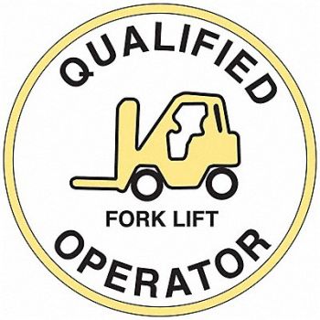 BRADY Hard Hat Emblem Labl 2in. Dia Vinyl PK4, 20RY65