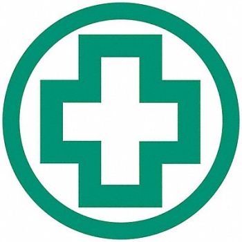 BRADY Hard Hat Emblem Labl 2in. Dia Vinyl PK4, 20RY79