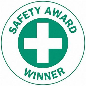 BRADY Hard Hat Emblem Labl 2in. Dia Vinyl PK4, 20RY83