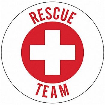 BRADY Hard Hat Emblem Labl 2in. Dia Vinyl PK4, 20RY90