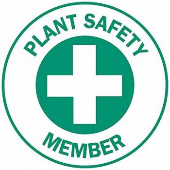 BRADY Hard Hat Emblem Labl 2in. Dia Vinyl PK4, 20RY94