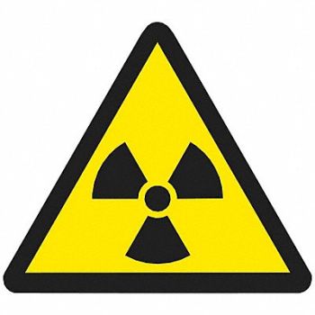 BRADY Label PS Vinyl 8inHx8inW Rad Mat PK10, 35RZ72