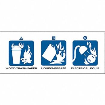 BRADY Fire Extinguisher Label 2 in x 5 in PK5, 20RZ52