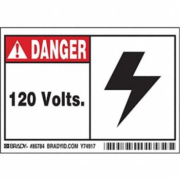 BRADY Label 3 1/2 inx5 in Polyester PK5, 20RZ59