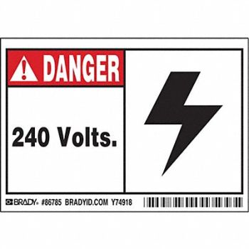 BRADY Label 3 1/2 inx5 in Polyester PK5, 20RZ60