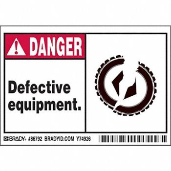 BRADY Label 3 1/2 inx5 in Polyester PK5, 20RZ63