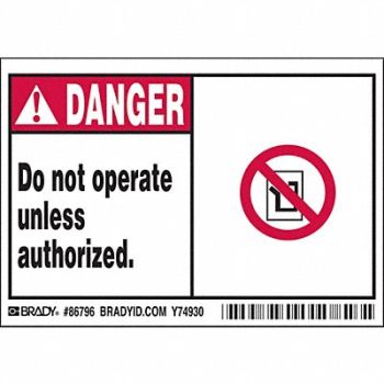 BRADY Label 3 1/2 inx5 in Polyester PK5, 20RZ64