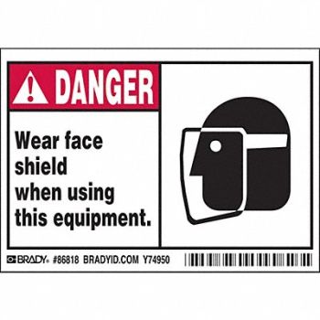 BRADY Label 3 1/2 inx5 in Polyester PK5, 20RZ72
