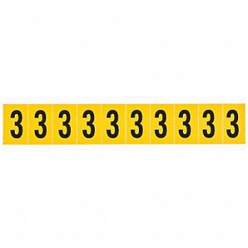 BRADY Number Label 1in.H Character Vinyl, 20TA69