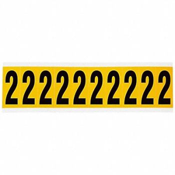 BRADY Number Label 1-15/16in.H Character Vinyl, 20TA71