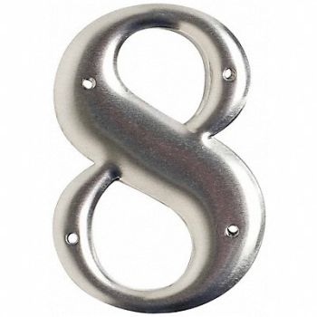 BRADY Aluminum Number 3in.H Character PK10, 20TA81