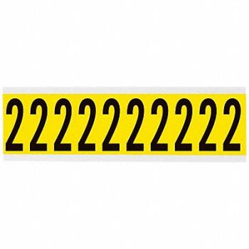 BRADY Number Label 1-15/16in.H Character Vinyl, 20TA89