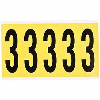 BRADY Number Label 3-7/8in.H Character Vinyl, 20TC07