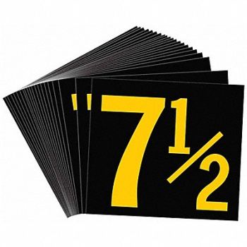 BRADY KVA Numbr Label 2-1/2in.H Character PK25, 20TC10