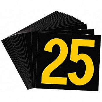 BRADY KVA Numbr Label 2-1/2in.H Character PK25, 20TC13