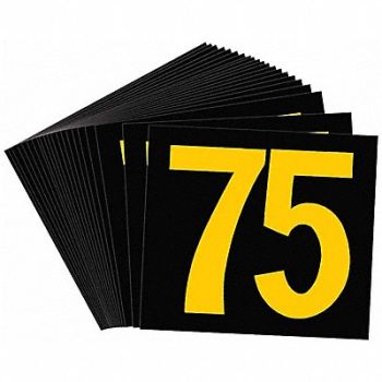 BRADY KVA Numbr Label 2-1/2in.H Character PK25, 20TC16