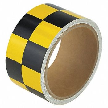 GRAINGER APPROVED Floor Tape Black/Yellow 2 inx15 ft Roll, 452A77