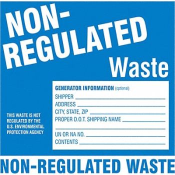 BRADY DOT Handling Label Waste 6 Label W PK50, 6GF13