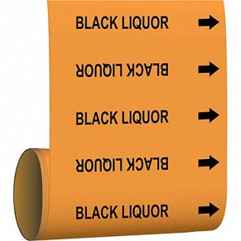 BRADY Pipe Mrkr Blck Liquor 30 ft H 8in W, 20TE15