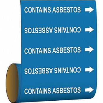 BRADY Pipe Mrkr Contains Asbestos 30 ft H, 20TE30