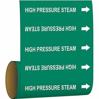 BRADY Pipe Marker High Pressure Steam, 20TE44