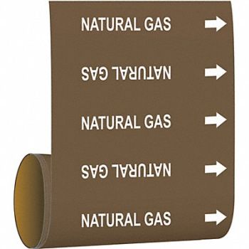 BRADY Pipe Mrkr Natral Gas 30 ft H 12in W, 20TE64