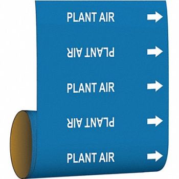 BRADY Pipe Markr Plant Air 30 ft H 12in W, 20TE66