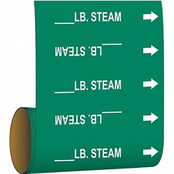 BRADY Pipe Mrkr _ Lb Steam 30 ft H 12in W, 20TE84