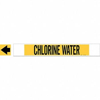 BRADY Pipe Marker Chlorine Water 4in H 24in W, 20TF02
