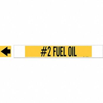 BRADY Pipe Marker #2 Fuel Oil 4 in H 24 in W, 20TF09