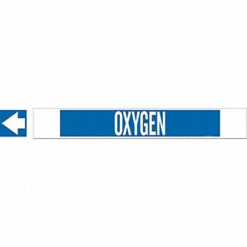 BRADY Pipe Marker Oxygen 4 in H 24 in W, 20TF20