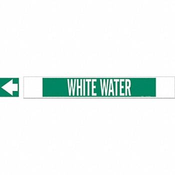 BRADY Pipe Marker White Water 4 in H 24 in W, 20TF32