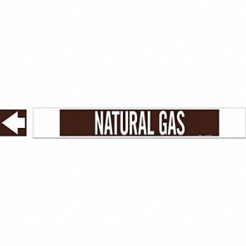 BRADY Pipe Marker Natural Gas 4 in H 24 in W, 20TF77