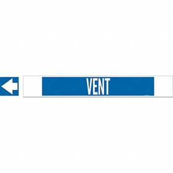 BRADY Pipe Marker Vent 4 in H 24 in W, 20TF91