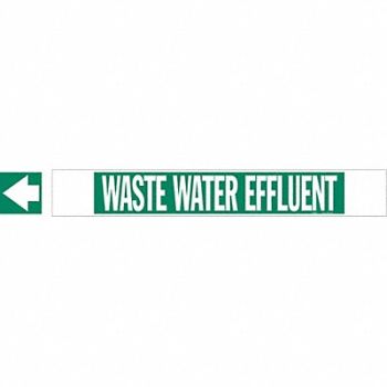 BRADY Pipe Mrkr Waste Watr Efflnt 4in H 24in W, 20TF92