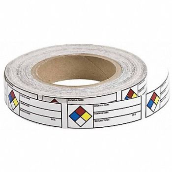 BRADY Chemical Label 1 H 3 W PK720, 20TH18