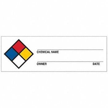 BRADY Chemical Label 1 H 3 W PK720, 20TH24