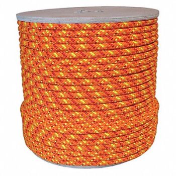 GRAINGER APPROVED Climbing Rope 1/2 in x 600 ft 12 Strand, 20TL43