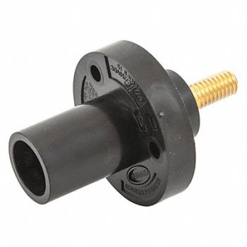 HUBBELL Receptacle Single Pin Male Blk Taper, 20TP77